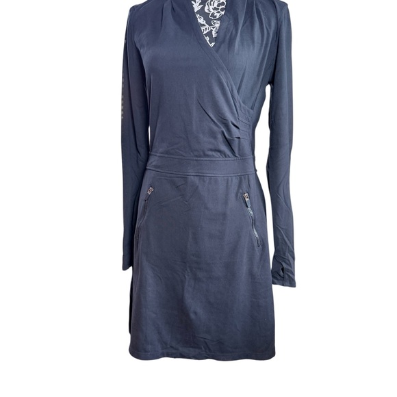 Athleta Charcoal Long Sleeve Dress M - Picture 2 of 8
